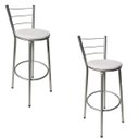 Ver imagem 1 de Kit 2 Banquetas Epoxi Cinza Assento Branco