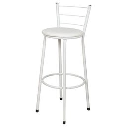 Kit 2 Banquetas Epoxi Branco Assento Branco - 2