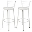 Ver imagem 1 de Kit 2 Banquetas Epoxi Branco Assento Branco