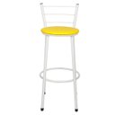 Ver imagem 3 de Kit 4 Banquetas Epoxi Branco Assento Amarelo