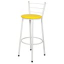 Ver imagem 2 de Kit 4 Banquetas Epoxi Branco Assento Amarelo