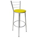 Ver imagem 2 de Kit 3 Banquetas Epoxi Cinza Assento Amarelo