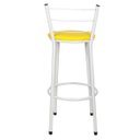 Ver imagem 5 de Kit 3 Banquetas Epoxi Branco Assento Amarelo