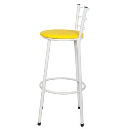 Kit 2 Banquetas Epoxi Branco Assento Amarelo - 4