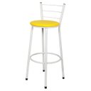 Ver imagem 2 de Kit 2 Banquetas Epoxi Branco Assento Amarelo