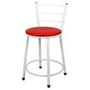 Ver imagem 2 de Banquetas Baixa para Cozinha Branca 4un Assento Vermelho