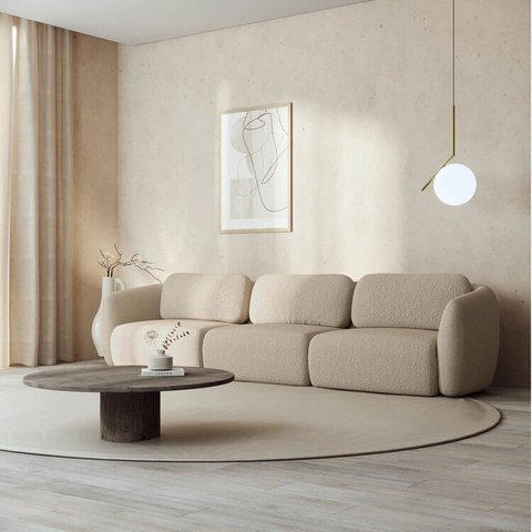 Sofá Modular 3 Lugares Orla CabeCasa MadeiraOriginals Bege Areia
