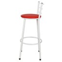 Ver imagem 4 de Kit 4 Banquetas Epoxi Branco Assento Vermelho