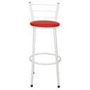 Ver imagem 3 de Kit 4 Banquetas Epoxi Branco Assento Vermelho