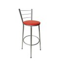 Ver imagem 2 de Kit 3 Banquetas Epoxi Cinza Assento Vermelho