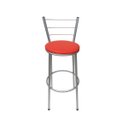 Ver imagem 3 de Kit 3 Banquetas Epoxi Cinza Assento Vermelho