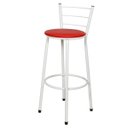 Ver imagem 2 de Kit 3 Banquetas Epoxi Branco Assento Vermelho