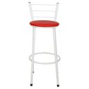 Ver imagem 3 de Kit 2 Banquetas Epoxi Branco Assento Vermelho