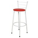 Ver imagem 2 de Kit 2 Banquetas Epoxi Branco Assento Vermelho