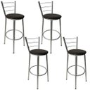 Ver imagem 1 de Kit 4 Banquetas Epoxi Cinza Assento Preto