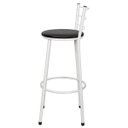 Ver imagem 4 de Kit 4 Banquetas Epoxi Branco Assento Preto