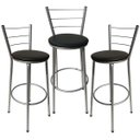 Ver imagem 1 de Kit 3 Banquetas Epoxi Cinza Assento Preto