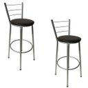 Ver imagem 1 de Kit 2 Banquetas Epoxi Cinza Assento Preto