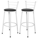 Ver imagem 1 de Kit 2 Banquetas Epoxi Branco Assento Preto