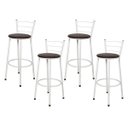 Ver imagem 1 de Kit 4 Banquetas Epoxi Branco Assento Marrom