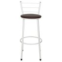 Ver imagem 3 de Kit 3 Banquetas Epoxi Branco Assento Marrom