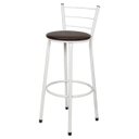 Ver imagem 2 de Kit 3 Banquetas Epoxi Branco Assento Marrom