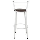 Ver imagem 5 de Kit 3 Banquetas Epoxi Branco Assento Marrom