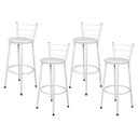 Ver imagem 1 de Kit 4 Banquetas Epoxi Branco Assento Branco