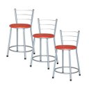 Ver imagem 1 de Banqueta Baixa Ratan Cinza Cristal 3un - Vermelho