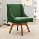 Ver imagem 2 de Kit 6 Cadeiras Estofadas Giratória para Sala de Jantar Lia Suede Verde - Ibiza