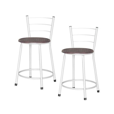 Banqueta Baixa Ratan Branca Retro 2un - Cinza