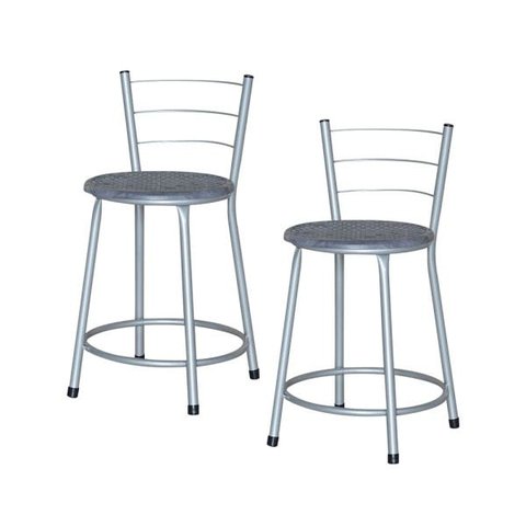 Banqueta Baixa Ratan Cinza Retro 2un - Azul