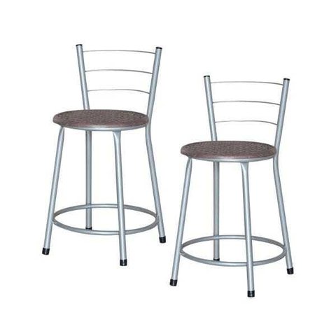 Banqueta Baixa Ratan Cinza Retro 2un - Cinza
