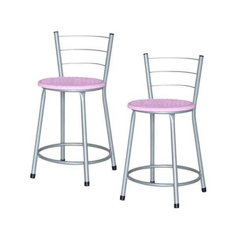 Banqueta Baixa Ratan Cinza Retro 2un - Rosa