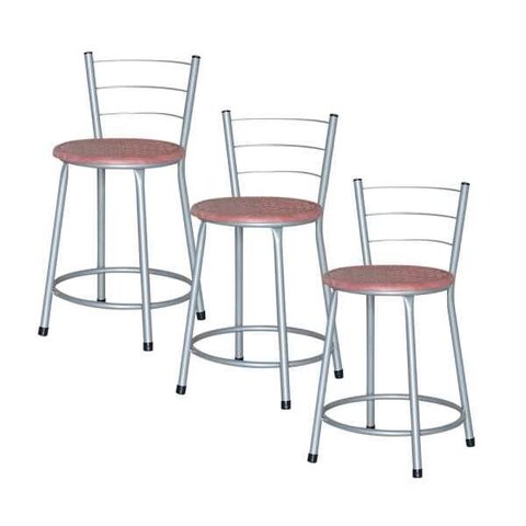 Banqueta Baixa Ratan Cinza Retro 3un - Terracota