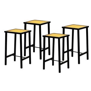 Banqueta Baixa Industrial Madeira Natural 4un