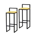 Ver imagem 2 de Banqueta Bistro Industrial Premium Madeira Natural 2un