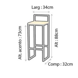 Banqueta Bistro Industrial Premium Madeira Natural 2un - 6