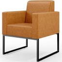 Ver imagem 3 de Kit 03 Poltronas Decorativas Sala Base fixa Metal Helô L02 Couríssimo Whisky - Lyam Decor