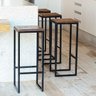 Banqueta Rustico Industrial Imbuia 4un - 1