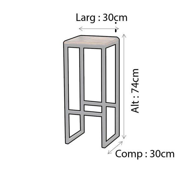 Banqueta Rustico Industrial Imbuia 4un - 6