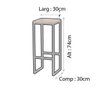Banqueta Rustico Industrial Imbuia 4un - 6