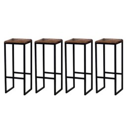 Banqueta Rustico Industrial Imbuia 4un - 2