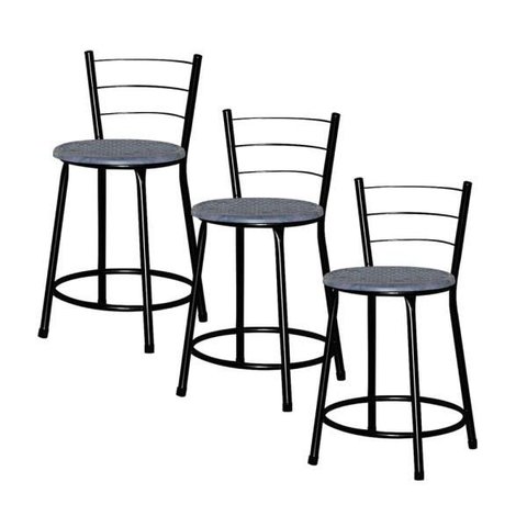 Banqueta Baixa Ratan Retro 3un - Azul