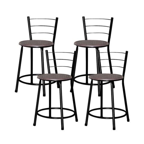 Banqueta Baixa Ratan Retro 4un - Cinza
