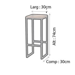 Banqueta Rustico Industrial Imbuia 2un - 6