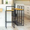Banqueta Bistro Industrial Premium Madeira Natural 4un - 1