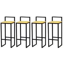 Banqueta Bistro Industrial Premium Madeira Natural 4un - 2