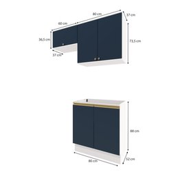Lavanderia Modulada Kappesberg Celeste 3 Peças Branco/azul 140cm - 2