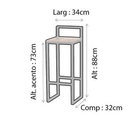 Banqueta Bistro Industrial Premium Imbuia 4un - 6